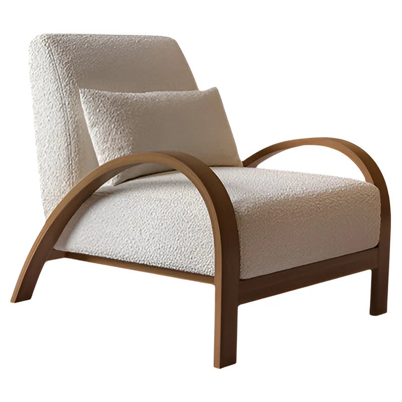 Nordic Lamb Wool Accent Chair – Minimalist Single Sofa Leisure Chair