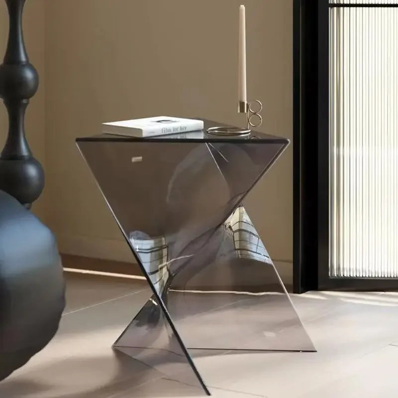 Light Luxury Coffee Table for Home, Transparent Acrylic Sofa Side Table, Designer Small Apartment Simple Bedside Table