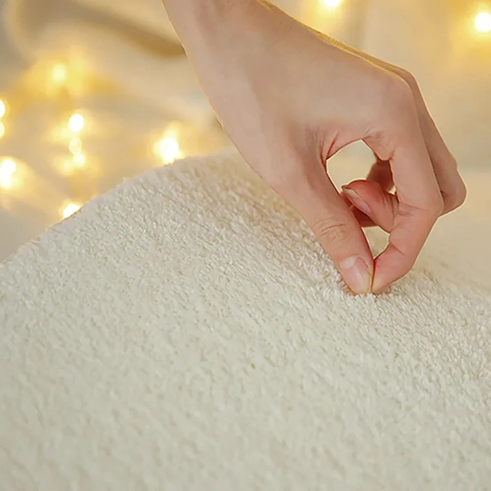 VIKAMA Faux Cashmere Carpet Simple Pattern Living Room Mat Bedroom Sofa Coffee Table Round Rug Non-Slip Washable Home Decor