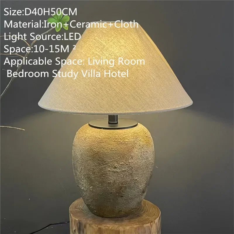 CEDRIC Contemporary Ceramic Table Lamp American Retro Creativity Living Room  Study Villa Hotel Homestay Desk Light