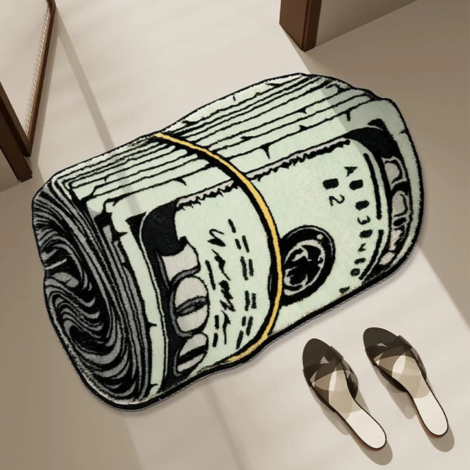 Cartoon Money Rugs Waterproof Floor Mat Fluff Carpet Non-slip DoorMat Unique Living Room Decor Rug For Bathroom Hallway Balcony