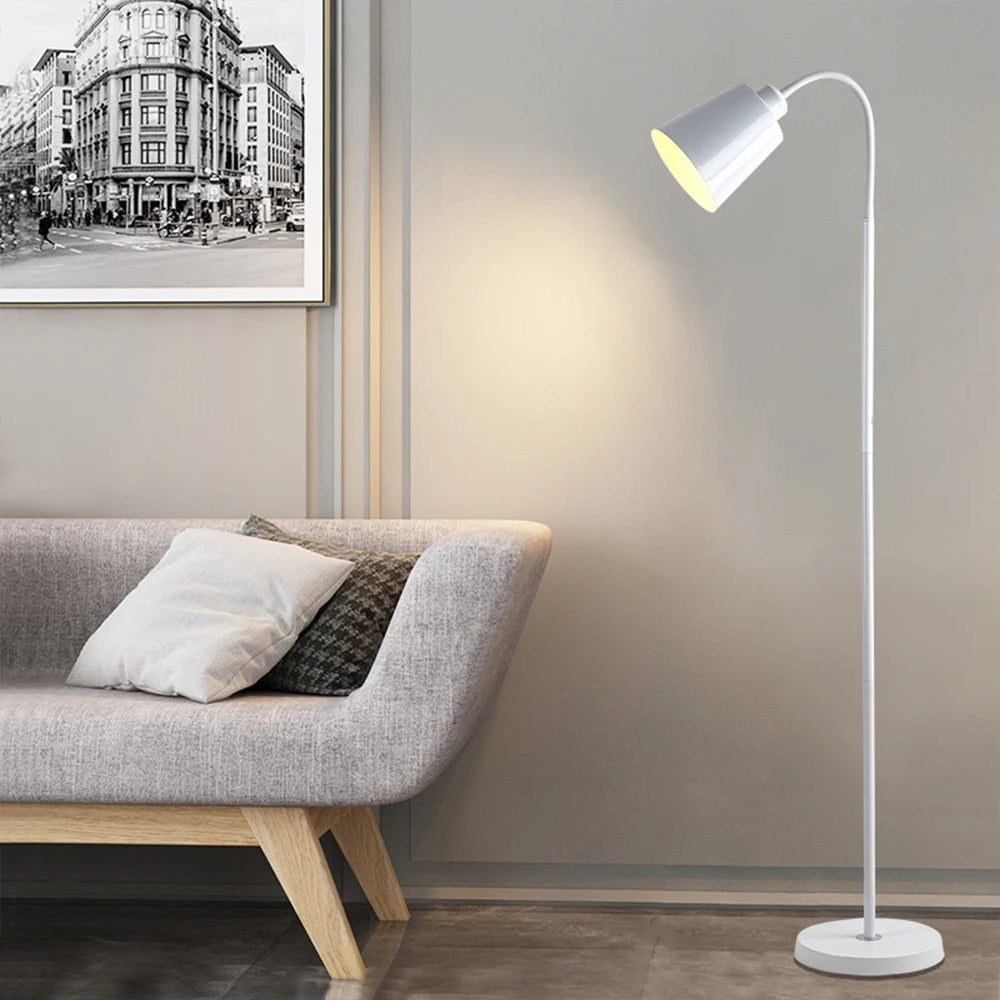 LED Floor Lamp For Living Room Adjustable Gooseneck Stand Light Dimmable Indoor Office Study Bedroom Standing Reading Light