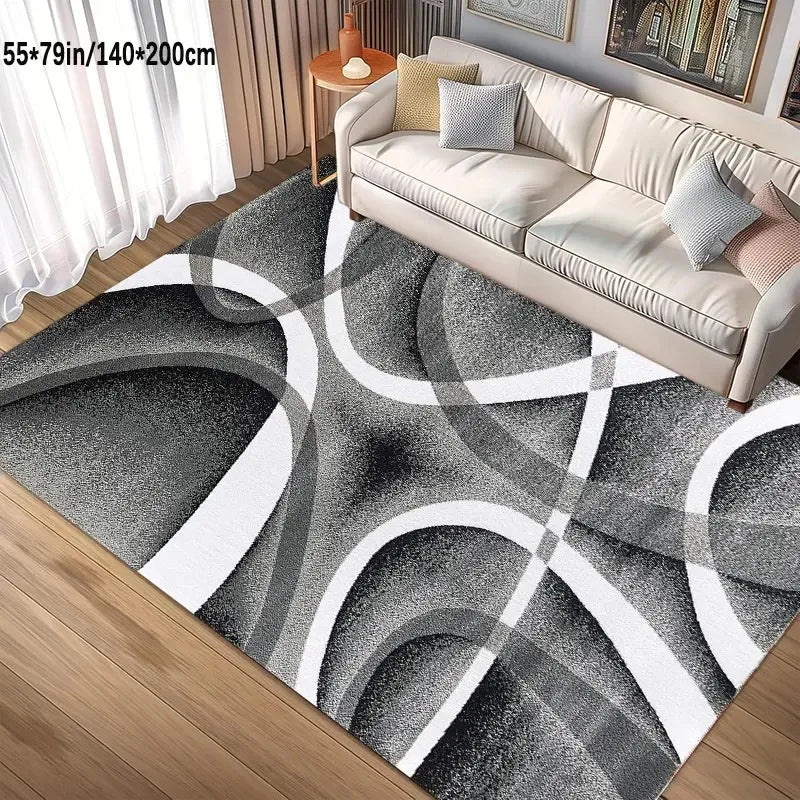 Modern Minimalist Rug - Stain-Resistant and Non-Slip Bedside Mat for Bedroom Living Room Sofa Rug Home Decor