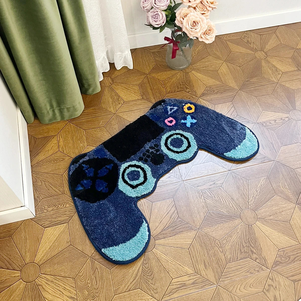 Game Handle Shape Bedside Tufted Rug Home Floor Mat Non-slip Living Room Carpet Sofa Floor Mat Bedroom Carpets Home Aesthetic