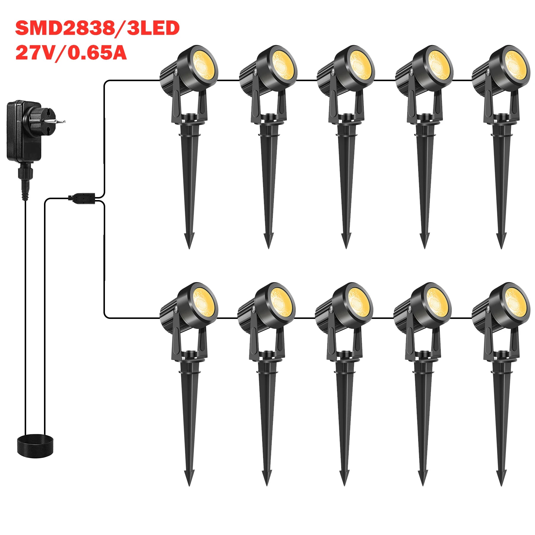 2/4/6/8/10 Lights Low Voltage Landscape Lighting 12V/27V Outdoor Lamp Garden Decoration Outdoor Lighting 800LM Landscape Light