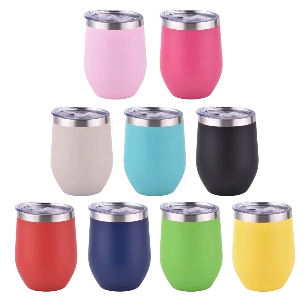 Stemless 12oz Insulated Wine Tumbler – Double-Wall Stainless Steel Travel Cup