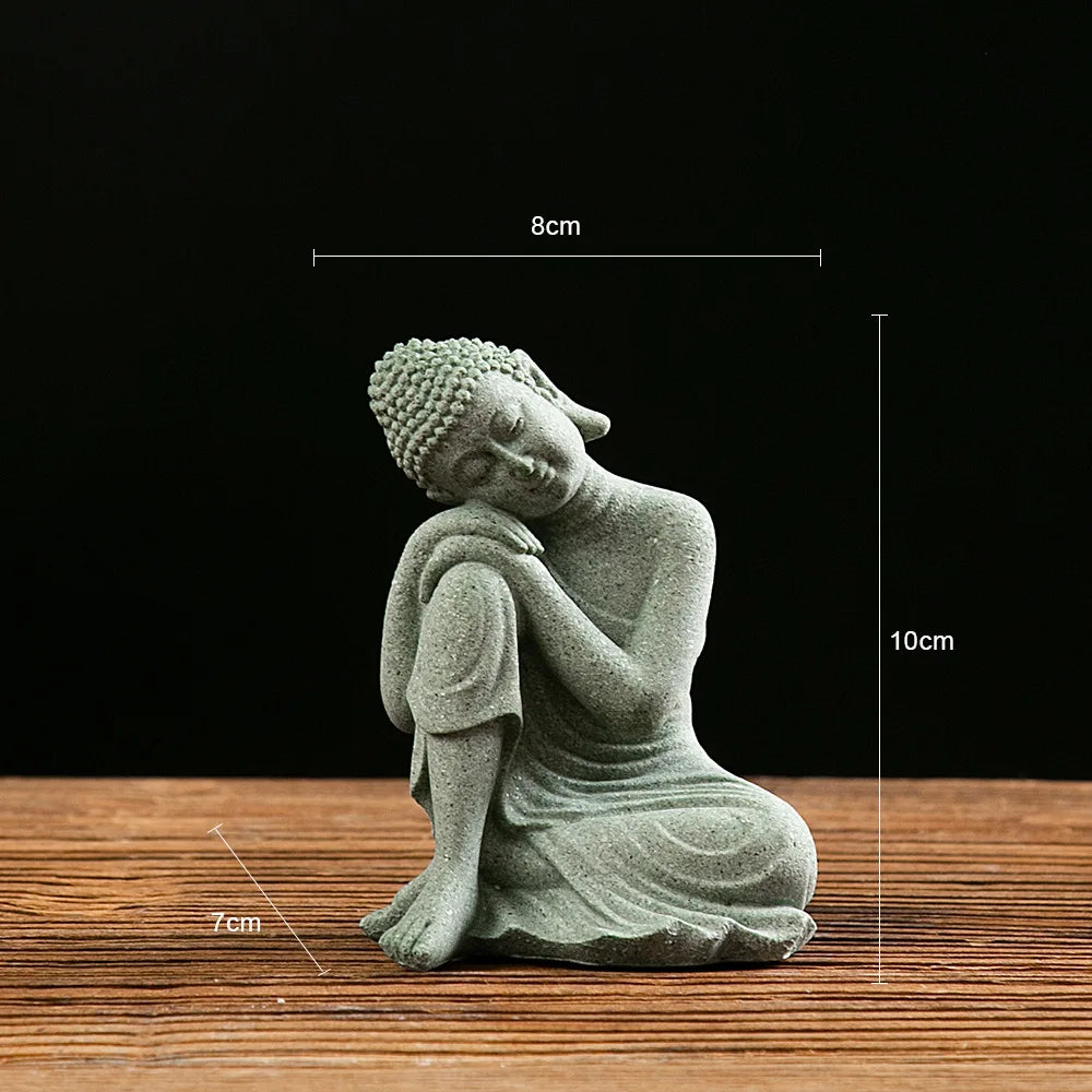 Buddha Statue Fish Tank Decoration Mini Buddhism Figurine Desk Topper Tablescape Decor Home Zen Statue