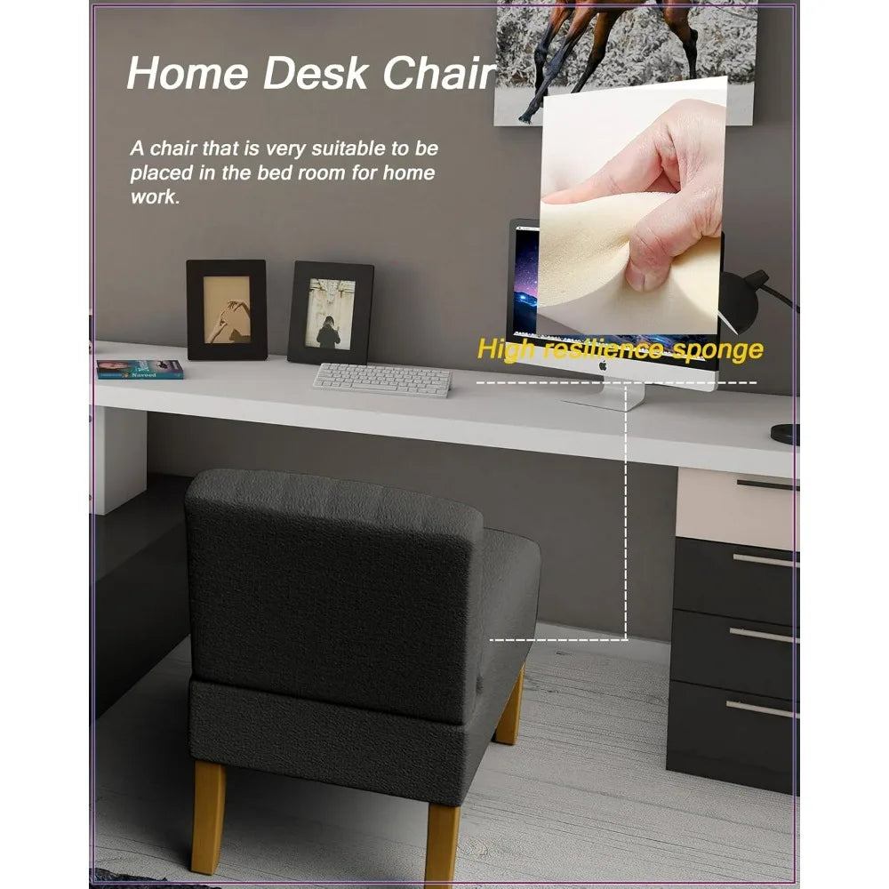 Modern Slipper Accent Chairs – Set of 2 Upholstered Chairs in Black