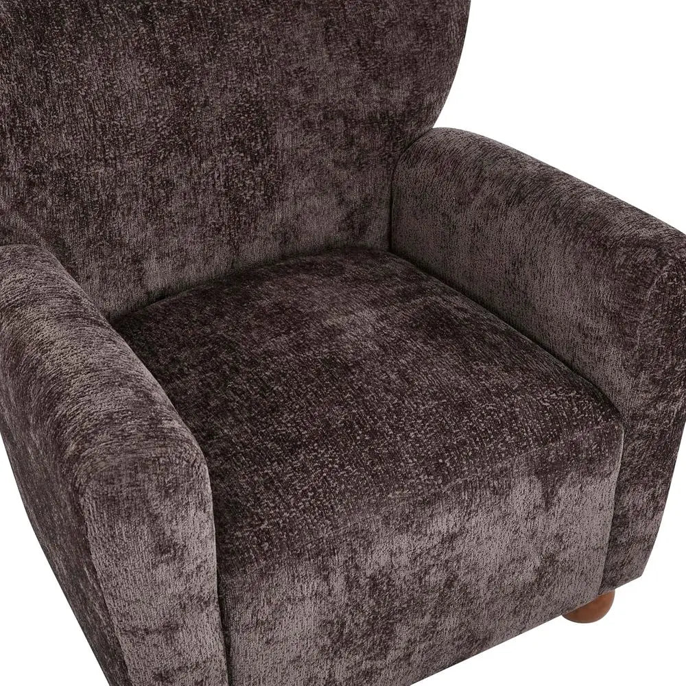 Wingback Accent Chair – Upholstered Armchair with Curved Back & Wood Legs