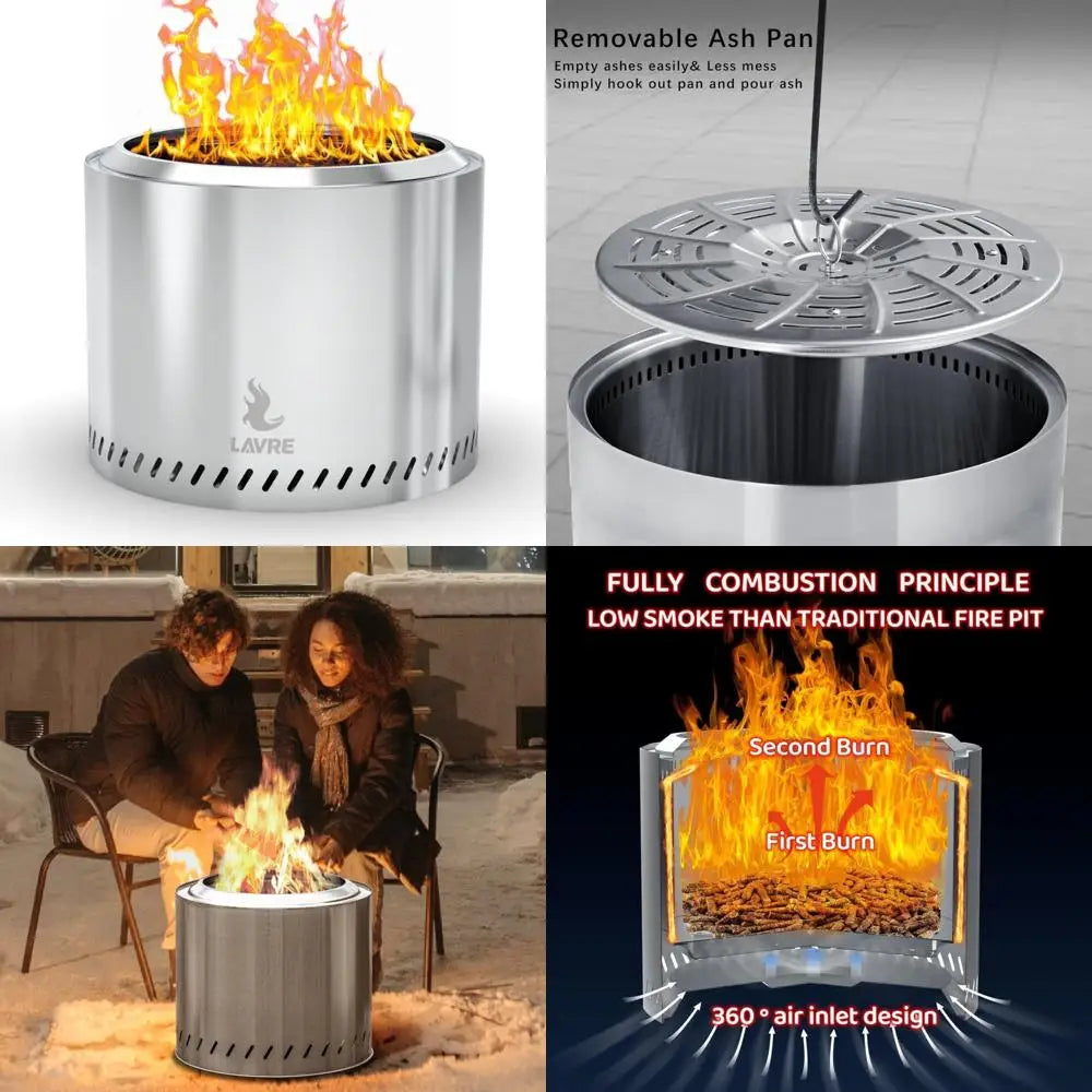 Wood Burning Outdoor Fire Pit for Camping, Bonfires, and Low Smoke Experience