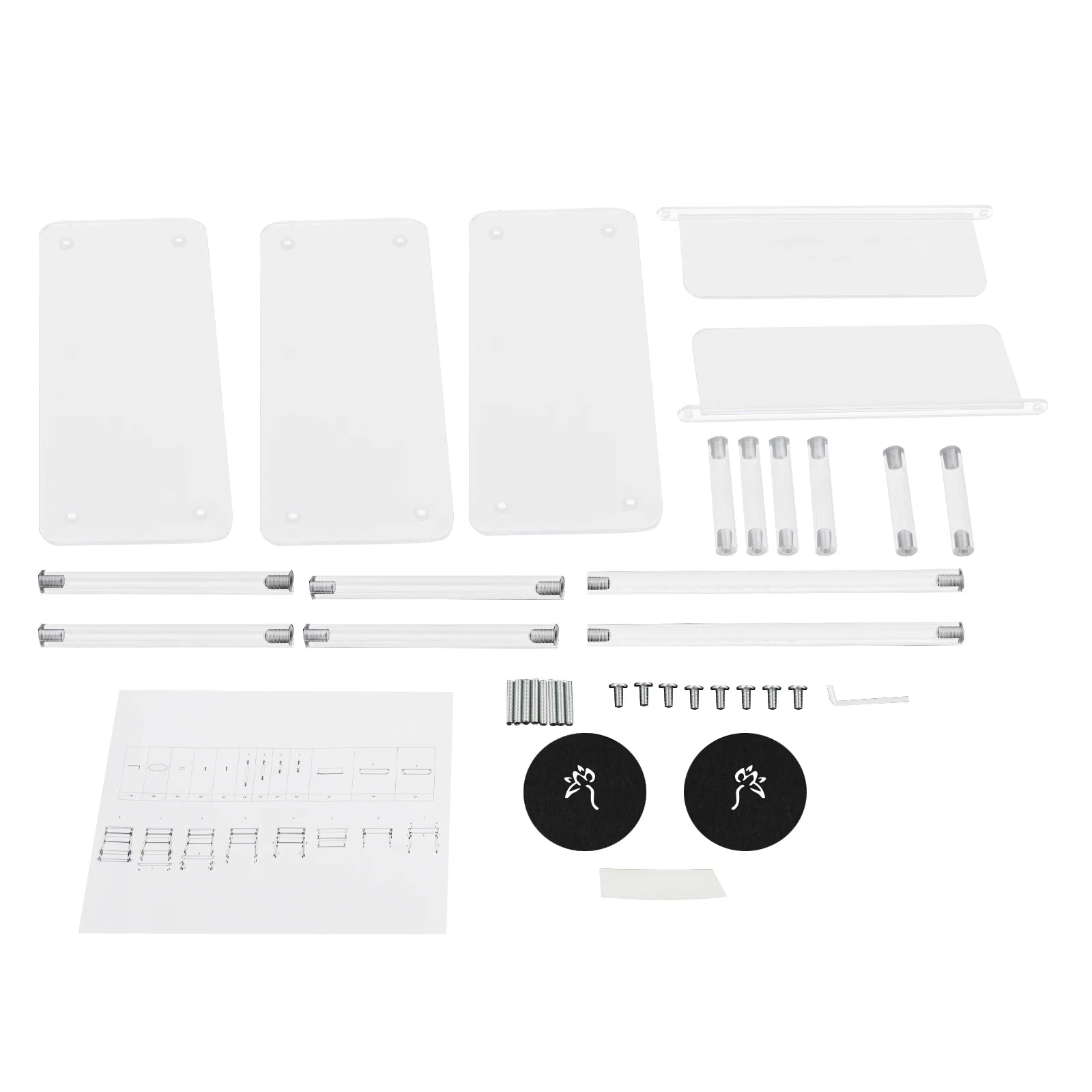 3 Tier Clear Acrylic Small Side Table Acrylic Narrow End Table for Small Spaces Slim Bedside Table with Magazine Holder