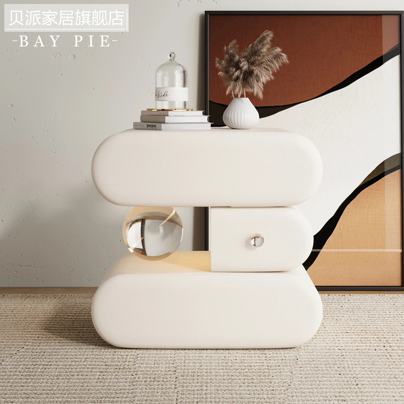 Luxury high-end Bedside tables Cream style solid wood Modern elegant Chest of drawers High end minimalism bedroom furniture