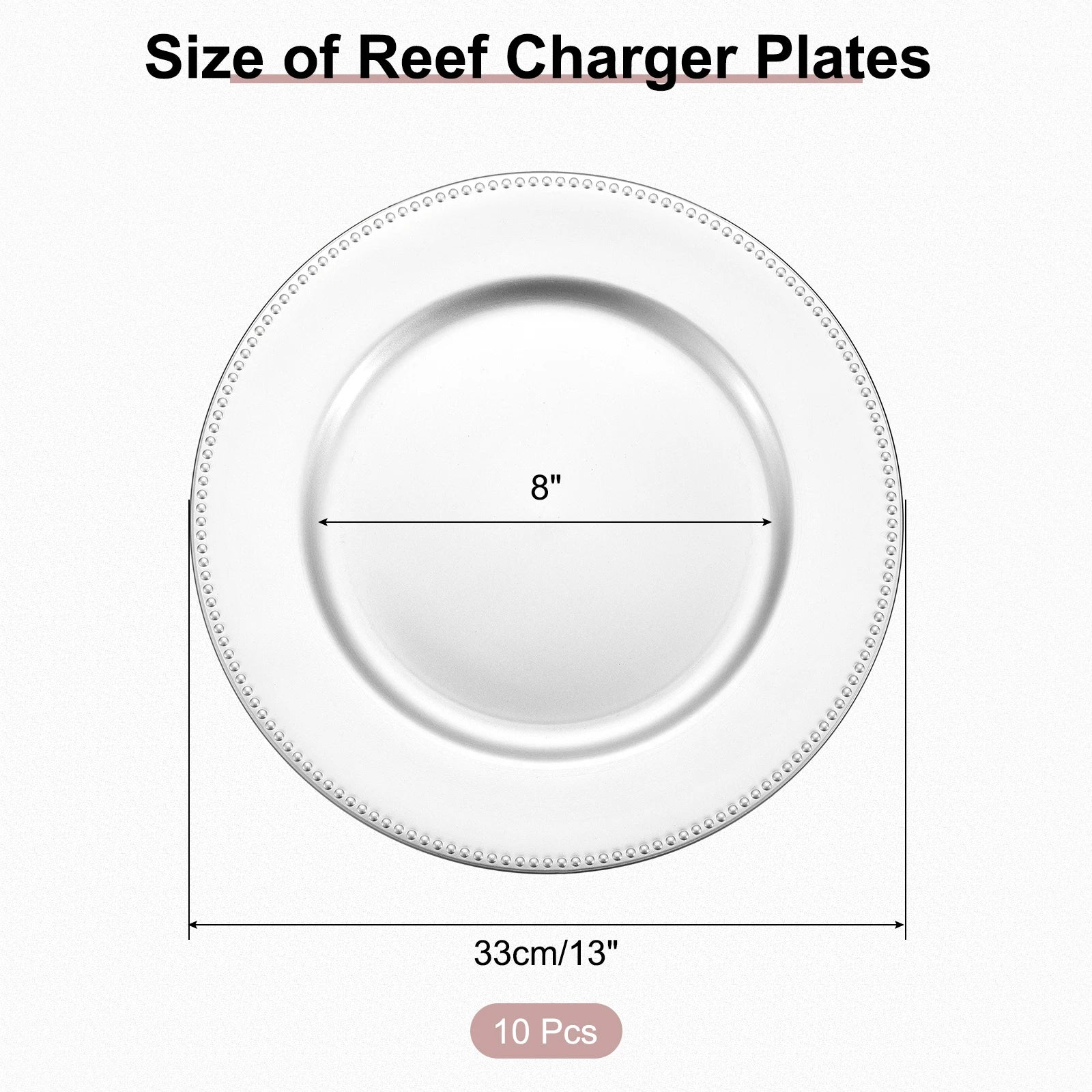 Round Charger Plates – 13″ Plastic Table Chargers (10-Pack)