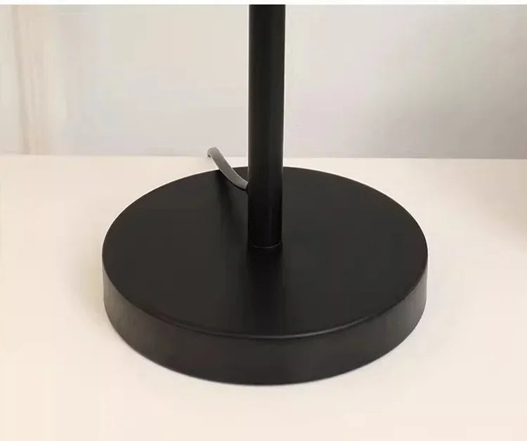 LED Modern Creative Circular White Black Fabric Lampshade Floor Lamp Living Room Bedroom Home Indoor Atmosphere Decoration Light