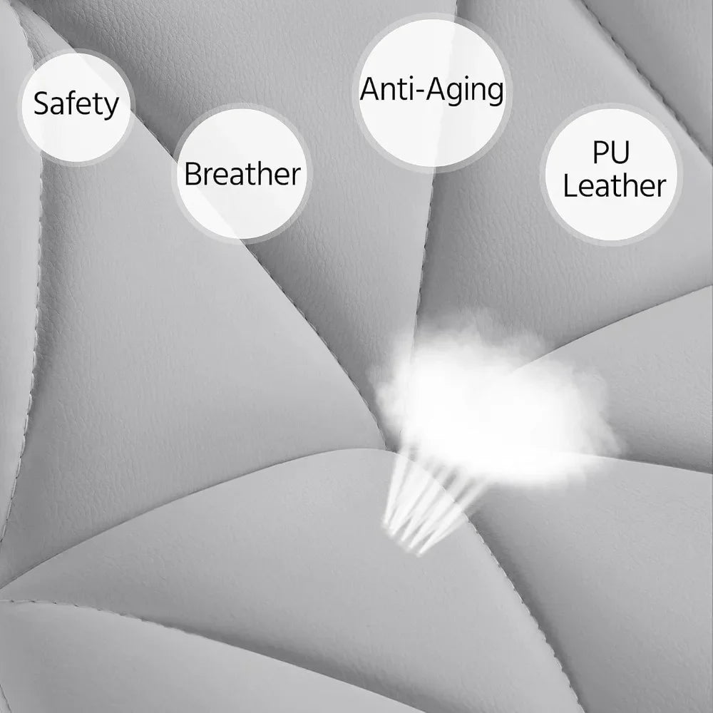 Adjustable Swivel Bar Stools – 4-Piece PU Leather Set with Shell Back