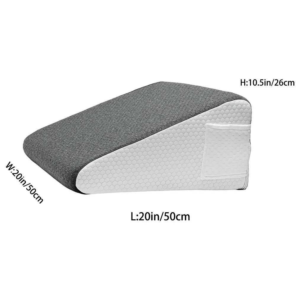 Bed Wedge Pillow for Sleeping, Soft Memory Foam Top, Triangle Pillow Wedge, Body Positioners for Leg Elevation, Snoring Relief