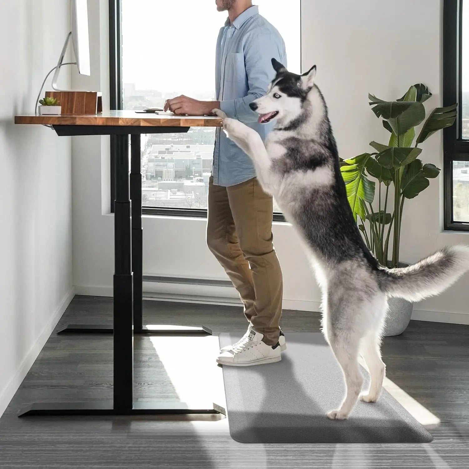 Anti Fatigue Floor Mat 20MM Thick Cushioned Kitchen Comfort Mat Waterproof Non-Slip Standing Desk Mat PVC Ergonomic Foam Mat