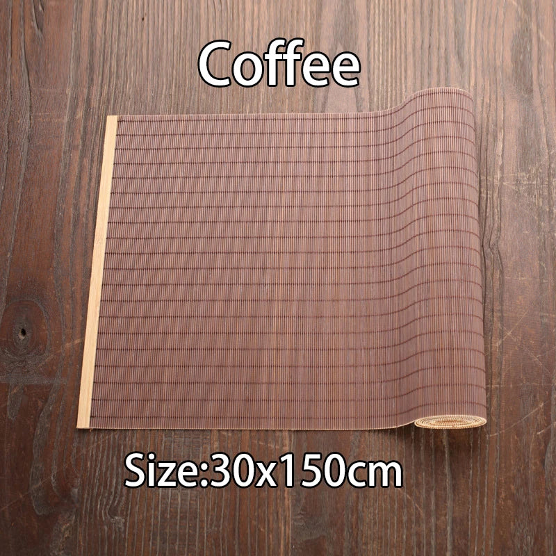 Natural Bamboo Table Runner Placemat Tea Mats Table Placemat Pad Heat Pad Japanese Style Coaster Home Cafe Restaurant Decoration