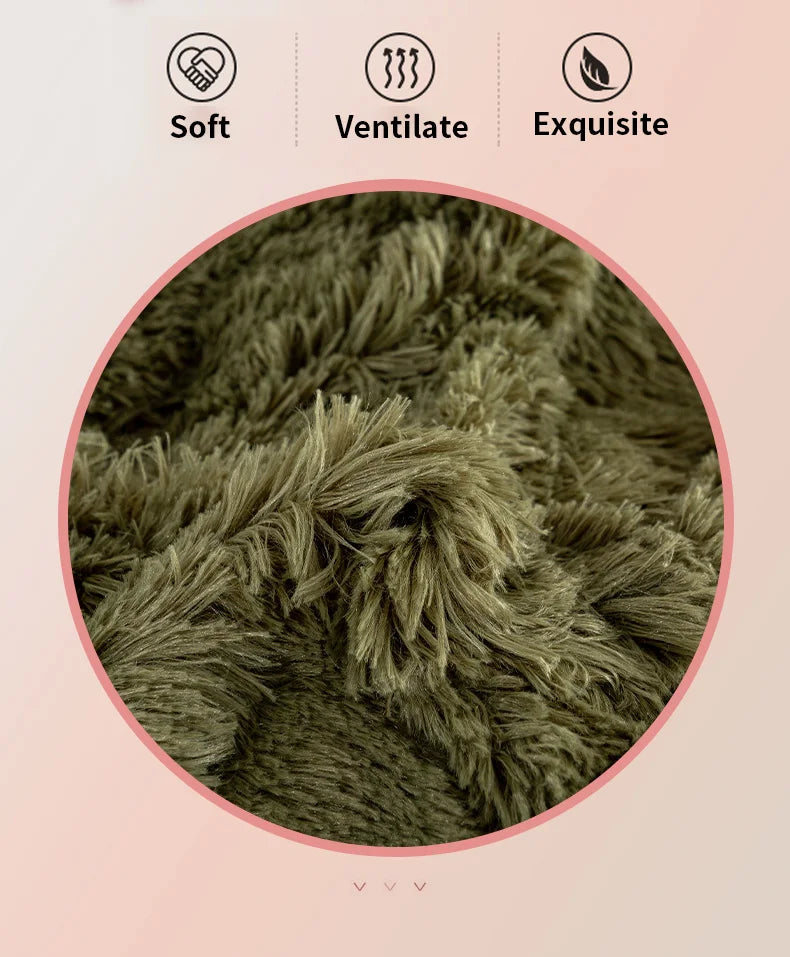 3-Piece Faux Fur Velvet Duvet Cover Set - Soft, Warm, Plush Bedding with Solid Color Design, 1 Duvet Cover and 1/2 Pillowcase, W