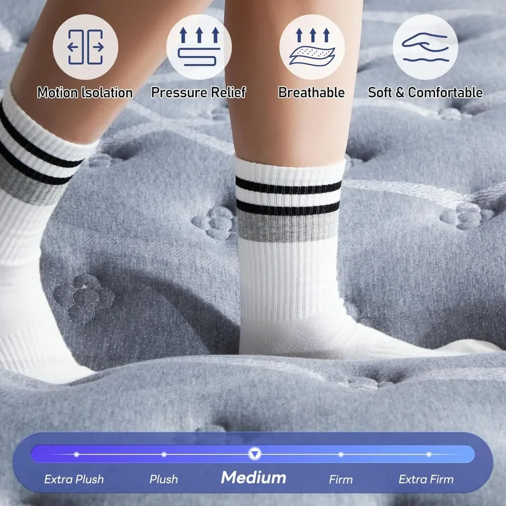 Memory Foam Hybrid Mattress – 10 Inch Twin (Medium Firm)