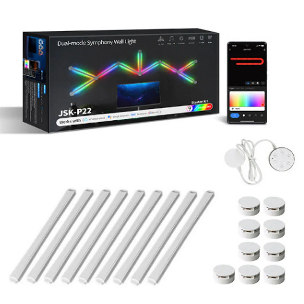 RGB LED Wall Lamp Smart WIFI APP DIY Free Splicing Atmosphere Night Light Music Rhythm TV Backlight Bedroom Game Room Decor Lamp