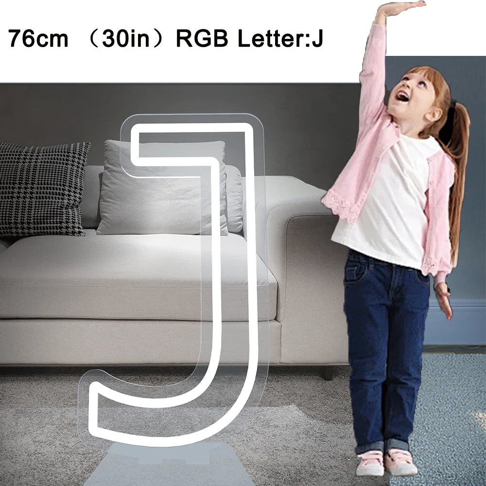 76cm Large Light up Letter Sign 26 Alphabet Stand up Lighting for Wedding Birthday Party Home Bar Decor