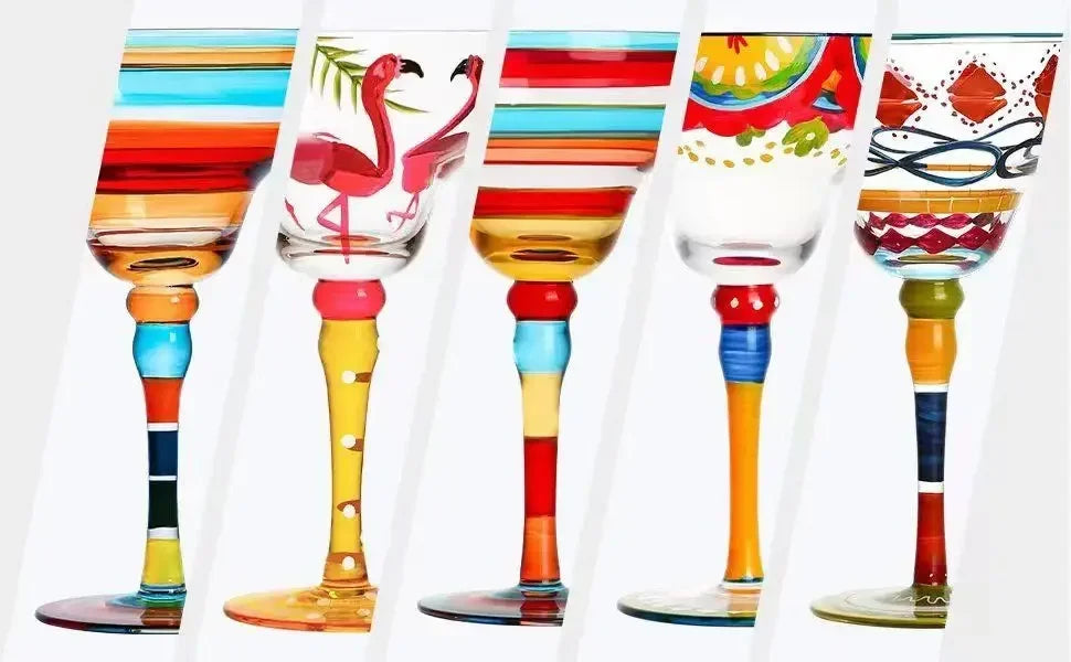 360ml Colorful Margarita Glasses Set Champagne Cocktail Cups Handmade Barware Elegant Home Bar Drinkware Wedding Party
