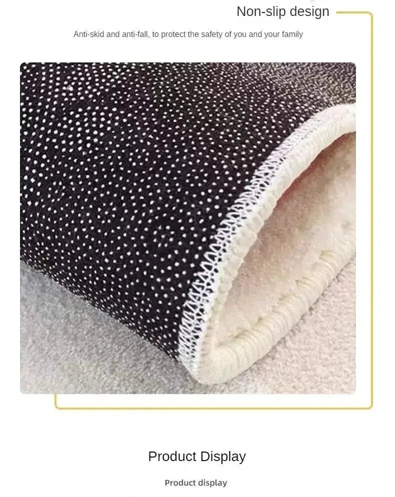 VIKAMA Simple Cream Wind Living Room Bedroom Soft Bedside Rug Home Non-slip Thickened Imitation Cashmere Carpet
