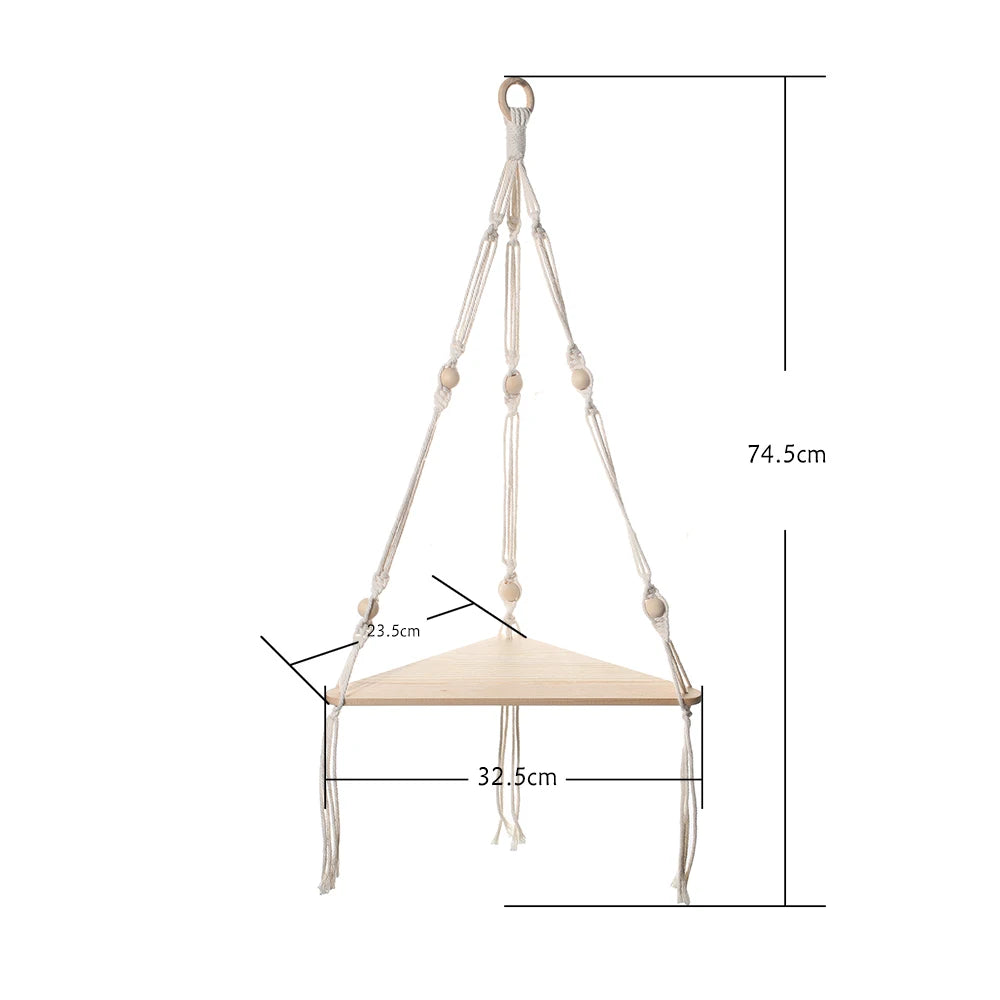 Wood Triangle Floating Corner Shelf – 1 / 2 / 3 Tier