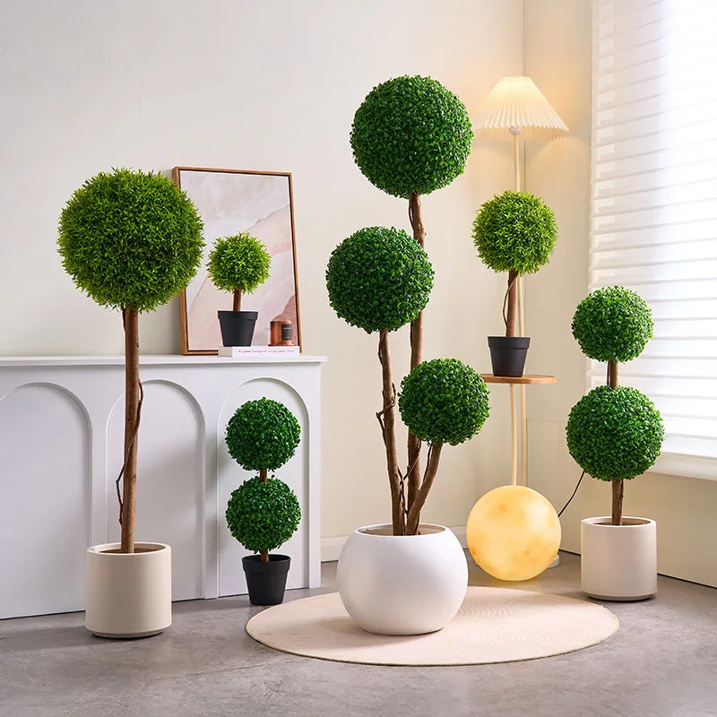 Nordic Milan spherical artificial green plants (floor-standing) | Indoor and outdoor wedding & shopping mall window decoration