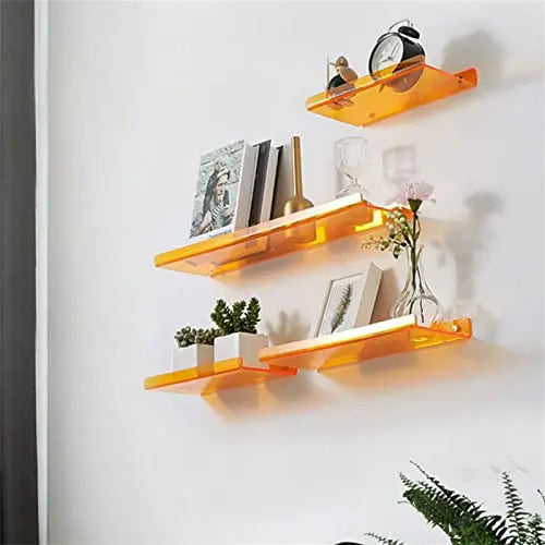 Color Acrylic Wall Mounted Storage Rack Modern Bathroom Living Room Shelves Free Punching Wall Shelf Home Decorative Shelves