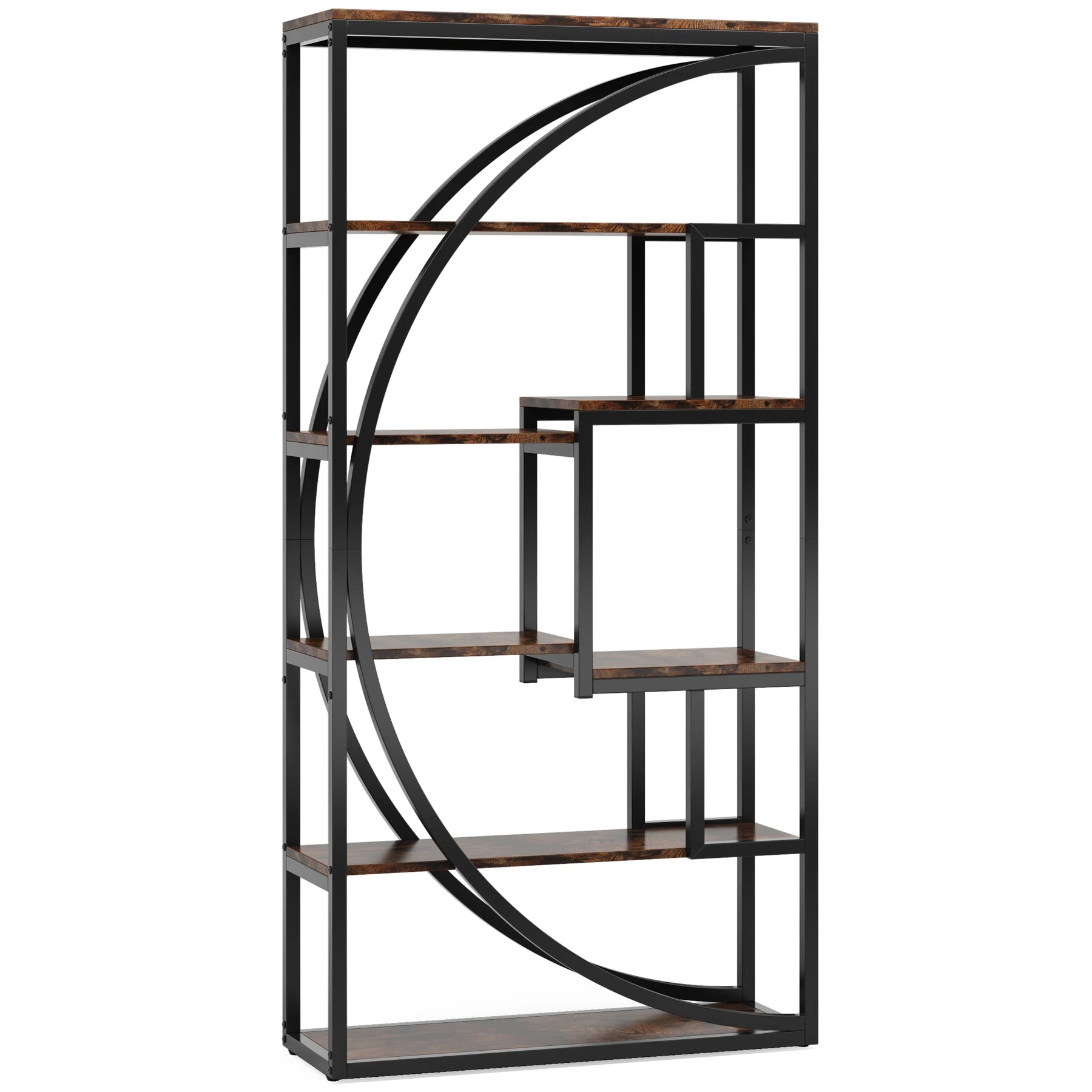 Tribesigns Industrial 5-Tier Étagère Bookcase – 70.8″ Tall, Vintage Grey