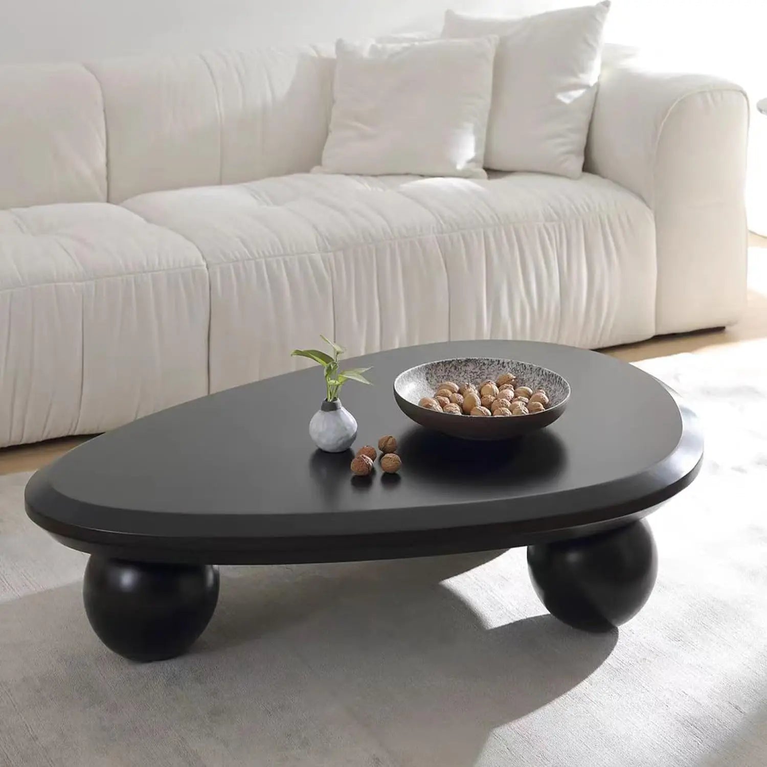 Small Mid-Century Vintage Oval Coffee Table – Rustic Mini Center Table for Living Rooms