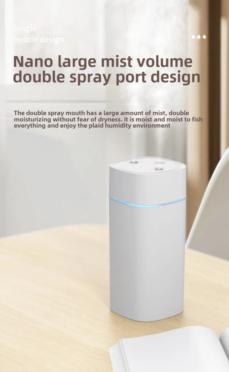 600ML Luminous Air Humidifier Double Spray Port Essential Oil Aromatherapy Humificador Cool Mist Maker Purify for Home Office