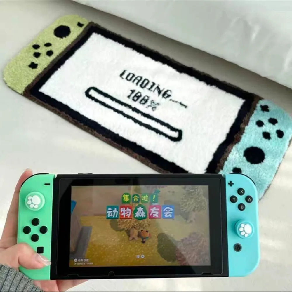 VIKAMA Game Console Shaped Cartoon Plush Carpet Cute Decorative Carpet For Bedroom Dormitory Game Area Home Decoration