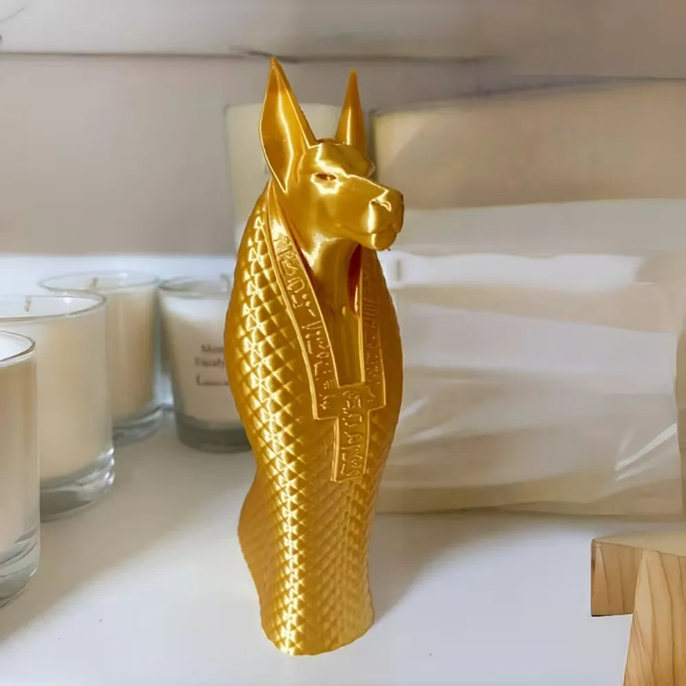 Egyptian God Anubis Statue, 3D Printed Ancient Egyptian Mysterious Guardian God Sculpture, Pet Enthusiast Dog Decoration Statue
