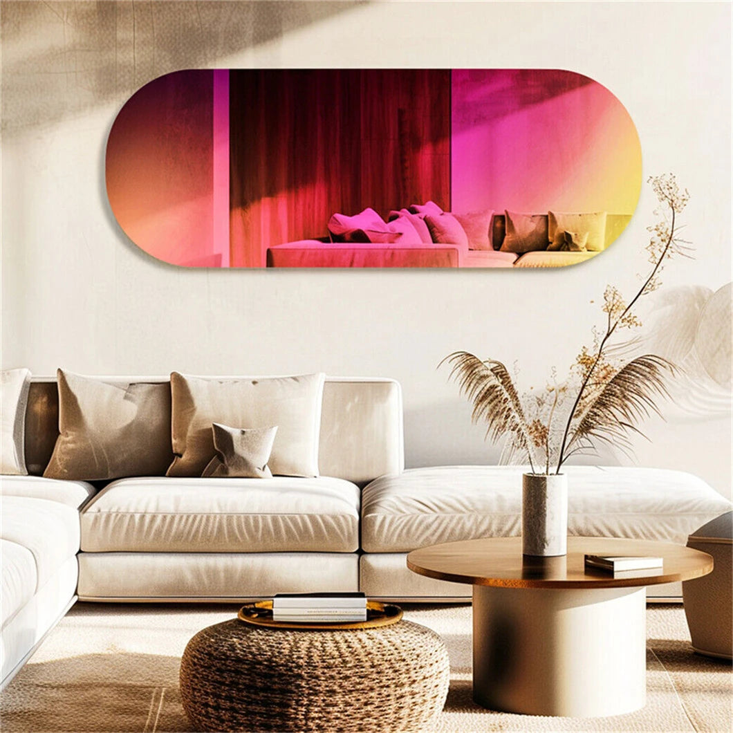 Rainbow Aesthetic Wall Mirror Dazzling Iridescent Accent Mirror Living Room Bedroom Decor