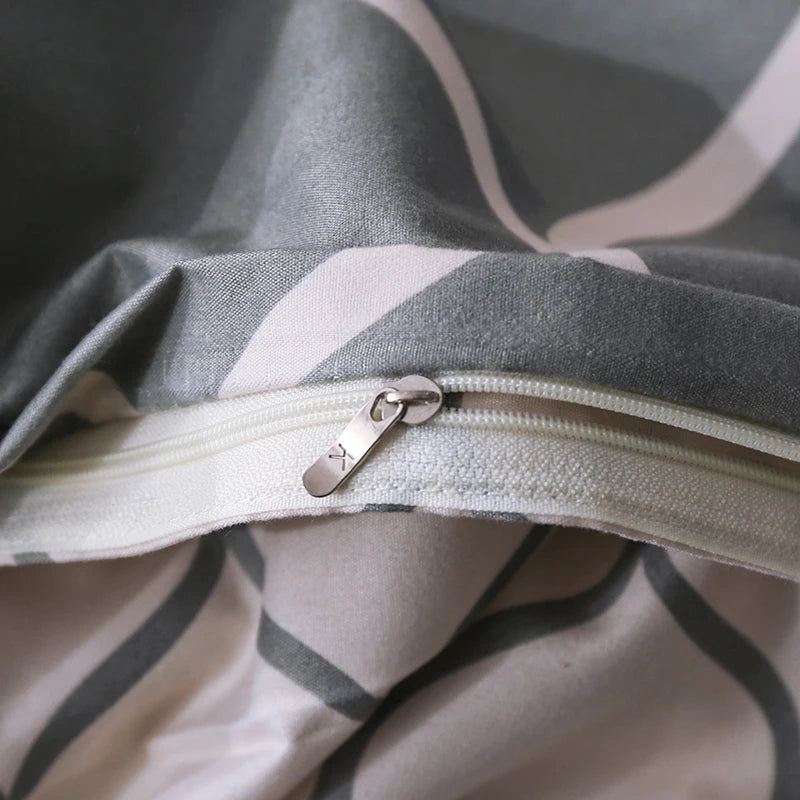 Geometric Duvet Cover Set Reversible Comforter Cover Modern Soft Elegant Gray And White Abstract Geometric Bedding Set Twin King