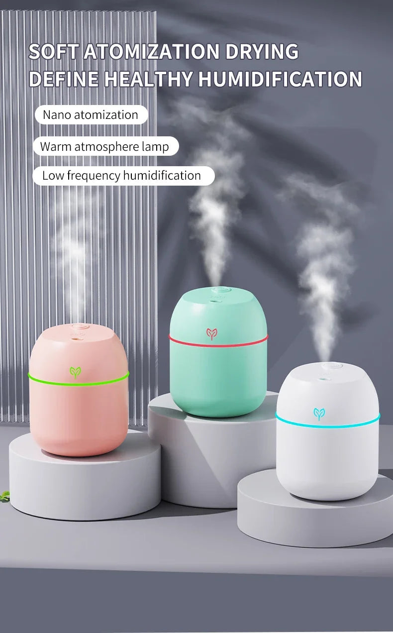 200ML Air Mini Humidifier Portable USB Aroma Essential Oil Diffuser Car Purifier Mist Maker LED Lamp Lighting For Home Bedroom