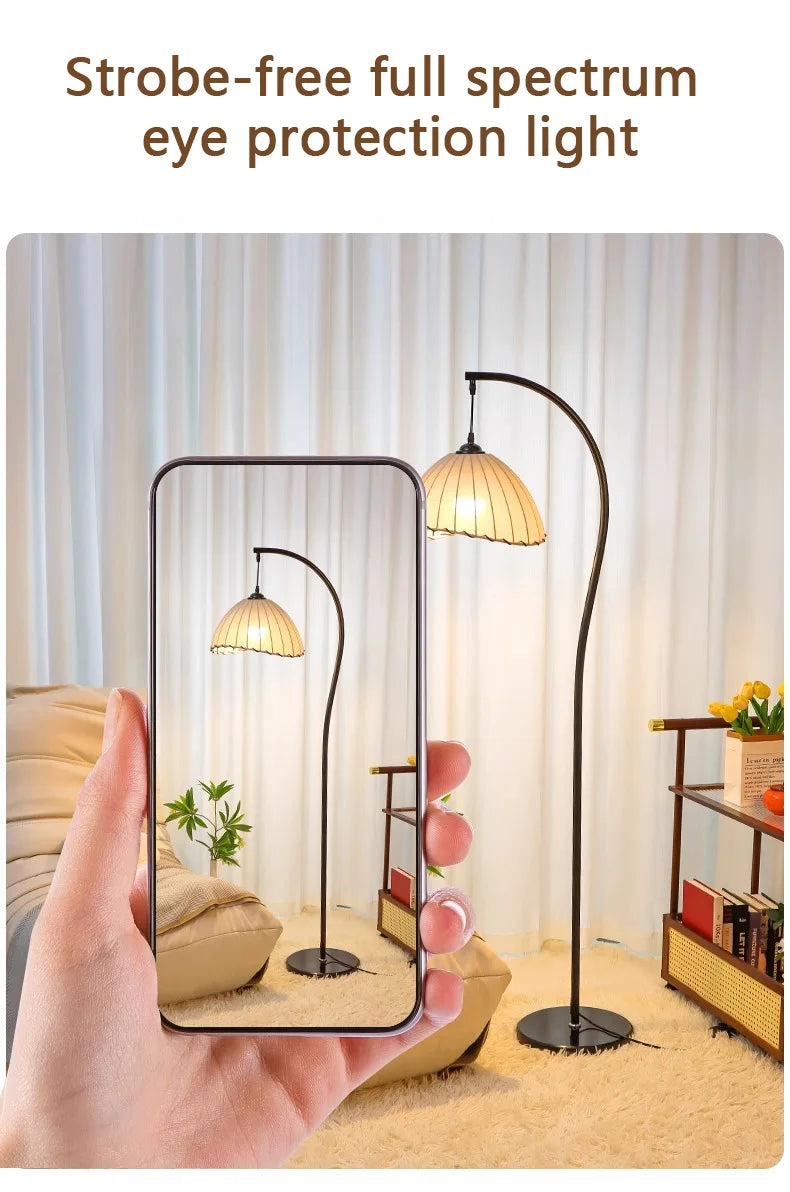 Nordic Linen Fabric Led Floor Lamps Living Room Sofaside Atmosphere Lights Home Lighting Bedroom Bedside Lustre Lamp Fixtures
