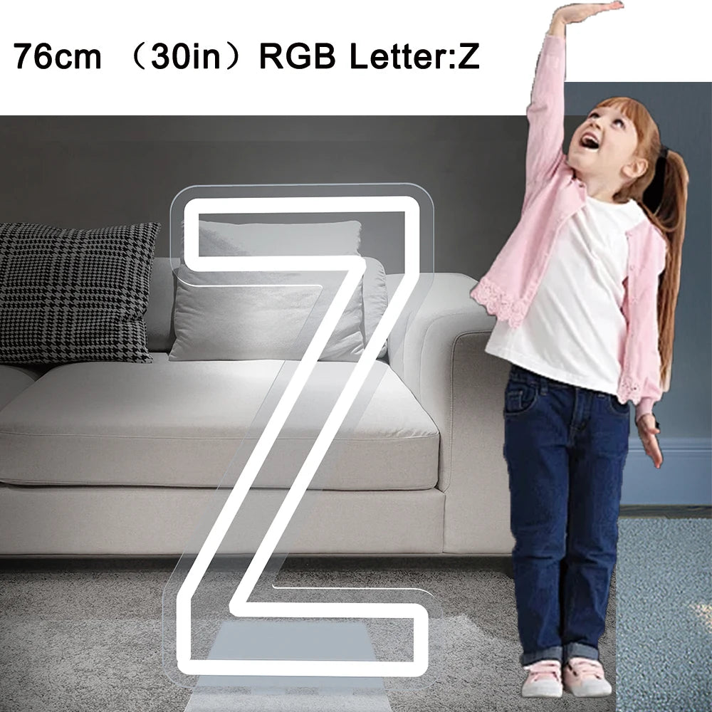 76cm Large Light up Letter Sign 26 Alphabet Stand up Lighting for Wedding Birthday Party Home Bar Decor