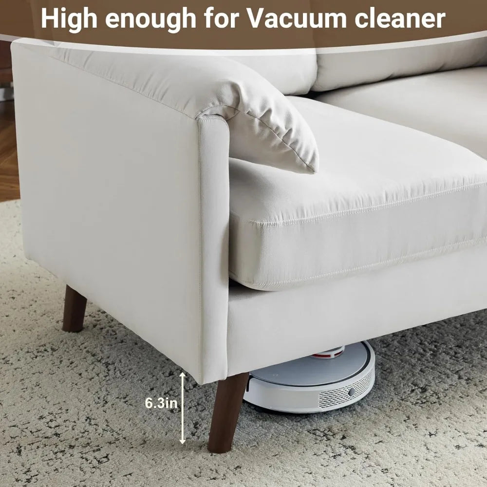 Compact Suede Upholstered Loveseat Sofa, 48.8 Inches Small Couch for Comfortable Living Room Seating, Ideal Space-Saving Love Se