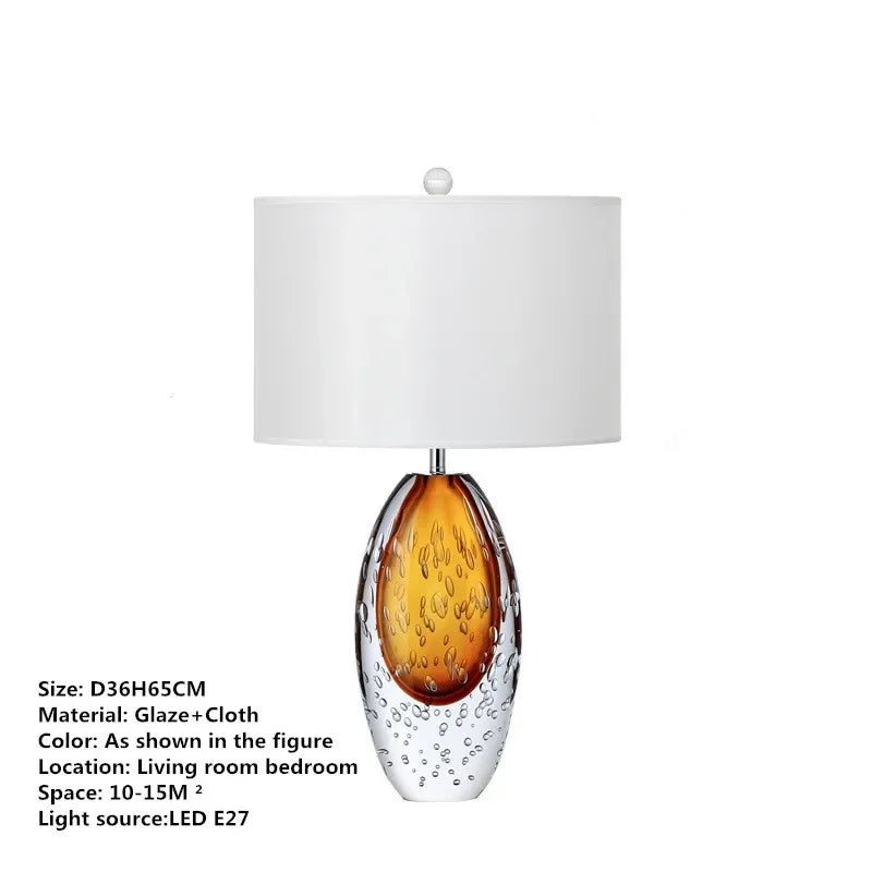 Nordic Glaze Table Lamp Modern Art Iiving Room Bedroom Study Hotel LED Personality Originality Desk Light