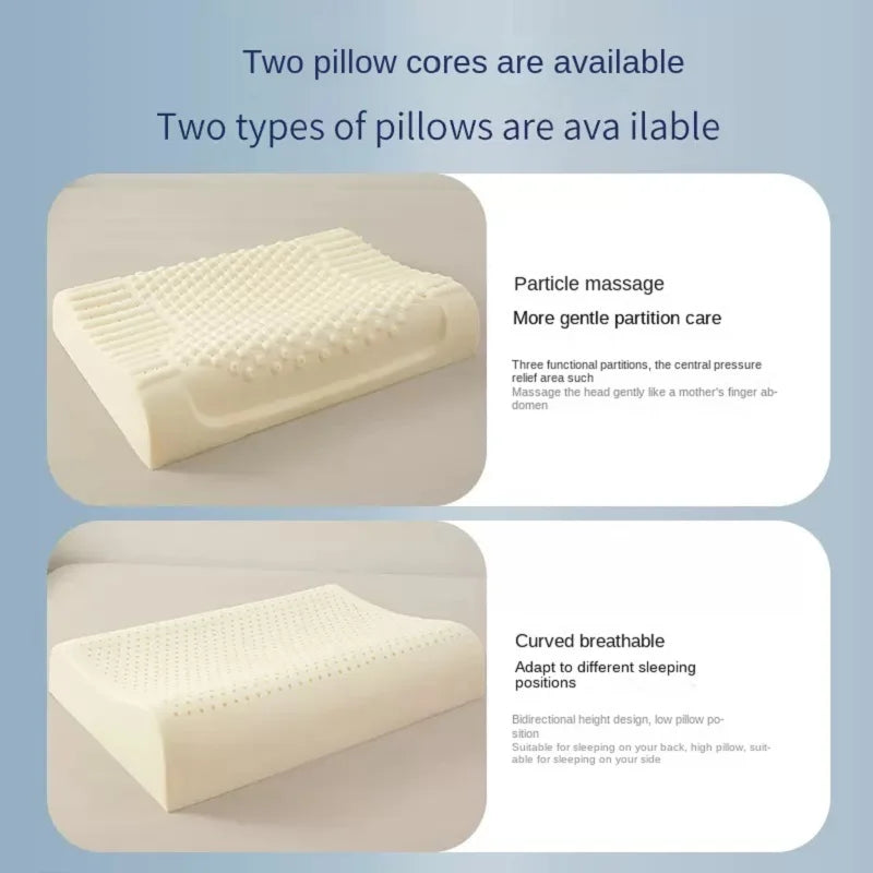 Ice coolingTechnology Thai Natural Latex Pillow Slow Rebound Health Care Memory Foam Pillow Orthopedic Pillow Neck Protector 1PC
