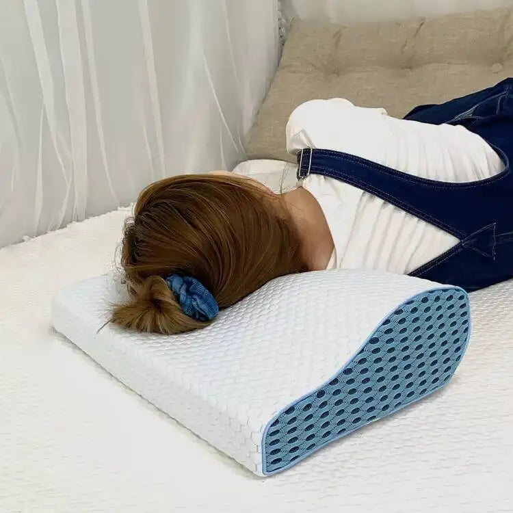 Comfortable Wave Shaped New Memory Foam Pillow Neck Supports Bed Pillow Cervical Contour for Sleep Targeted on Neck Region