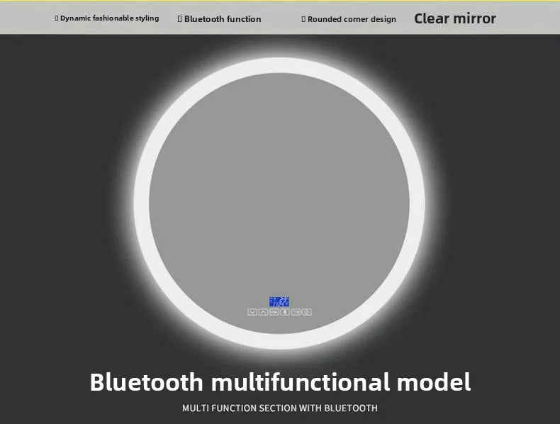 19.5 Inch Smart Round Mirror Bathroom Mirror Anti-fog Makeup Wall Hanging Bathroom Bathroom Led Mirror with Light Vanity Mirror