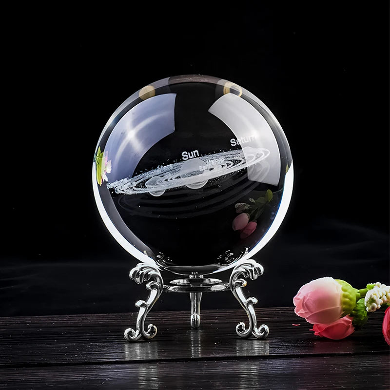 1PC, crystal ball with engraved sun and Milky Way glass balls, home decoration handicrafts