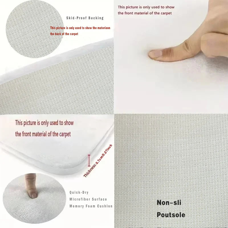 VIKAMA Creative Round Carpet Bedroom Bedside Dirt-Resistant Foot Mat Living Room Sofa Anti-Slip Floor Mat Home Decoration