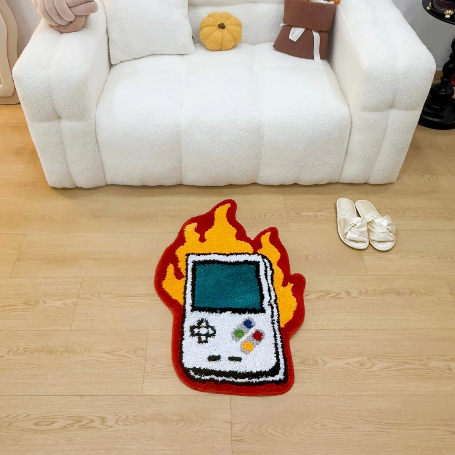 Retro Gaming Console Pixel Art Rug – Non-Slip Floor Mat