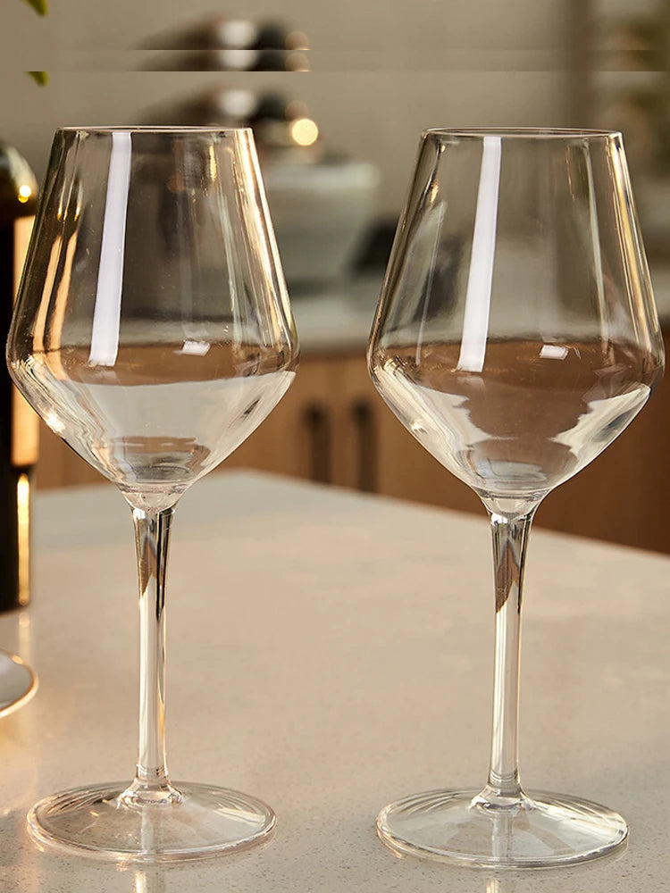 Unbroken Plastic Wine Glass Goblet High Quality Transparent Tritan Plastic Material Lightweight Food-Grade Cup 420ml